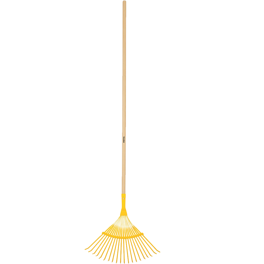 21431 Escoba metálica para jardín, curva, 20 dientes, mango 48'