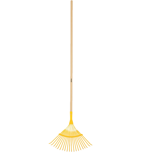 21431 Escoba metálica para jardín, curva, 20 dientes, mango 48'