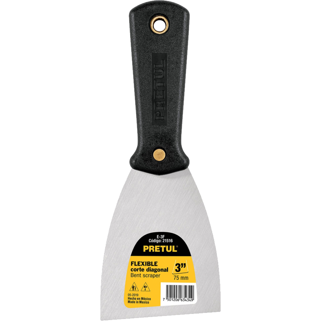 Espátula flexible 3' con mango de plástico, Pretul 21516