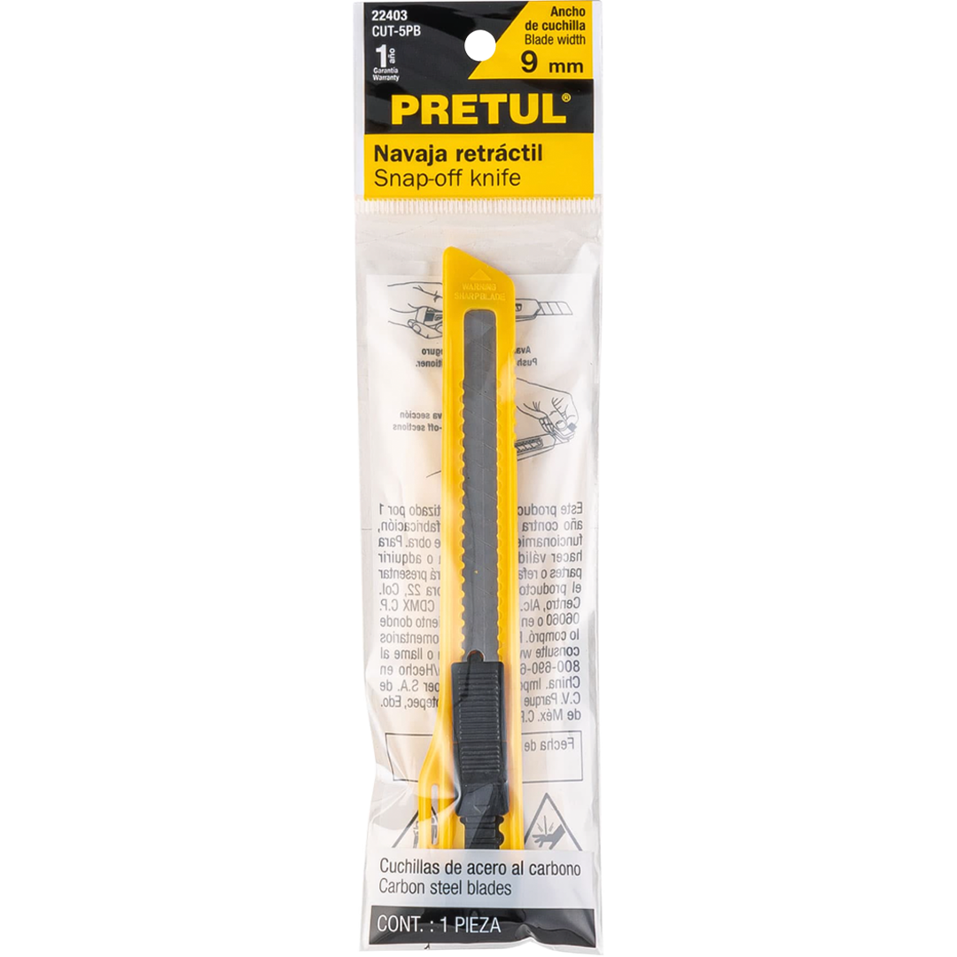 Cutter 9 mm plástico, Pretul