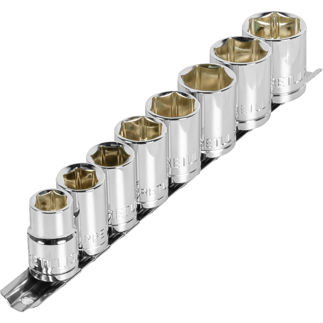 Juego de 8 dados cuadro 1/2' mm, Pretul