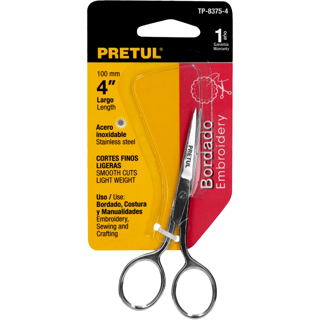 Tijera 4' de acero inoxidable para bordar, Pretul 23176