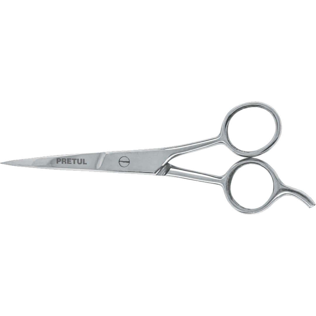 Tijera 5-1/2' acero inox con gancho para estilista, Pretul