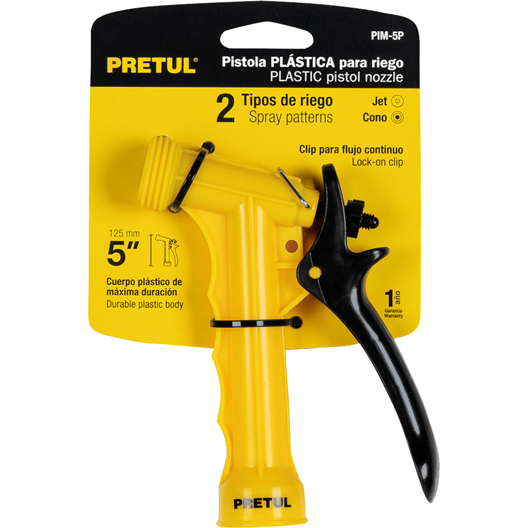 Pistola para riego de 5' de 2 funciones plástica, Pretul 22759