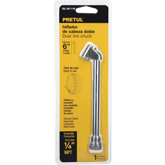 Inflador de cabeza doble, cuerda 1/4 NPT, Pretul 21694