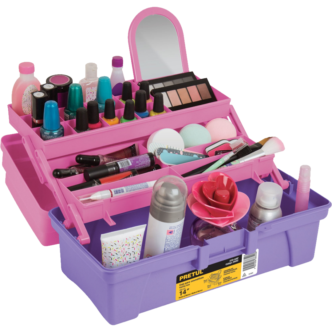 Caja cosmetiquera 14', rosa/morado, Pretul