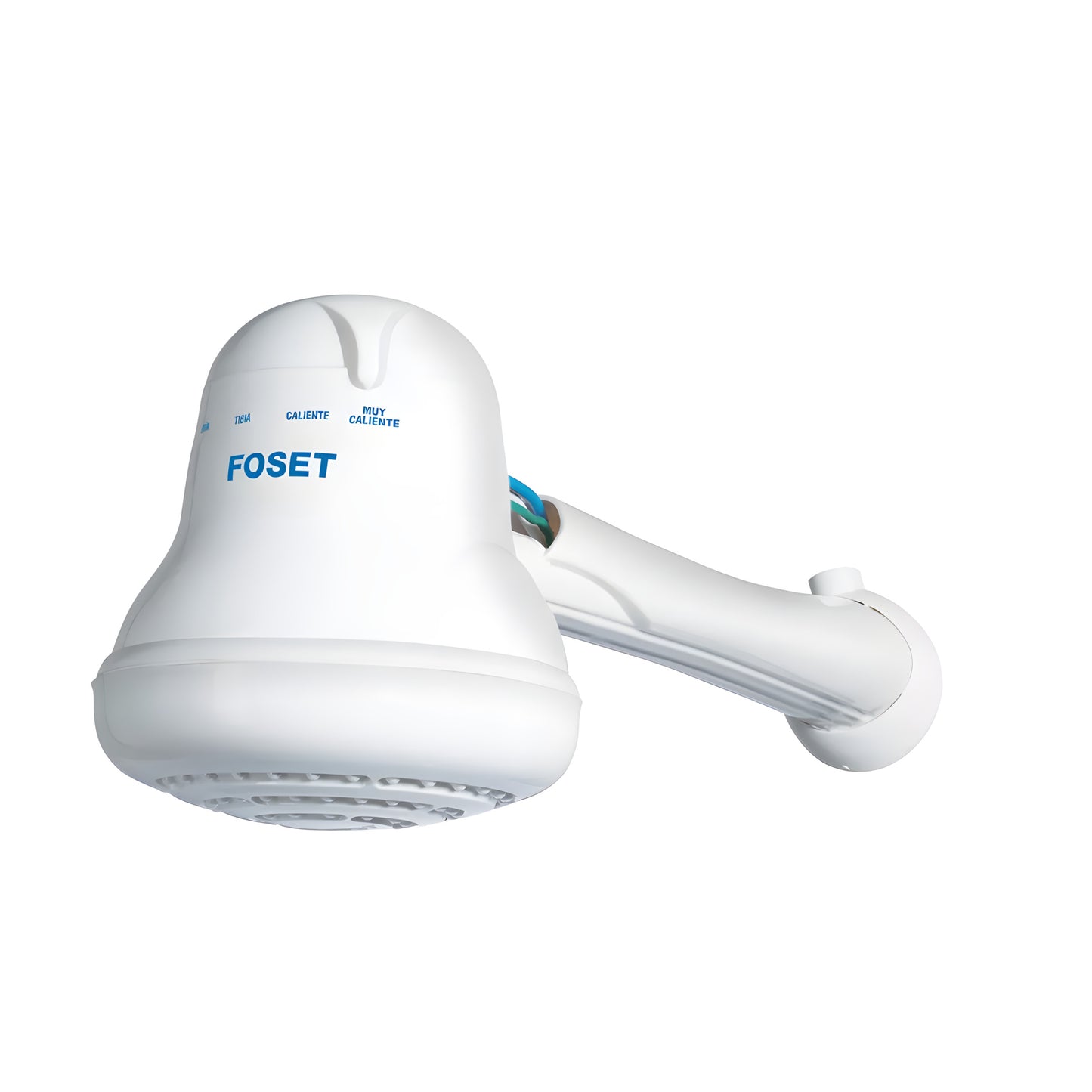 Regadera eléctrica, 4 temperaturas, 14.5cm, blanca, Foset 49491