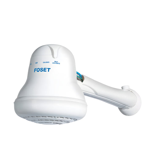 Regadera eléctrica, 4 temperaturas, 14.5cm, blanca, Foset 49491
