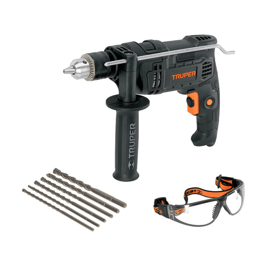 Rotomartillo 1/2' 700 W, 6 brocas y lentes de seguridad, Truper