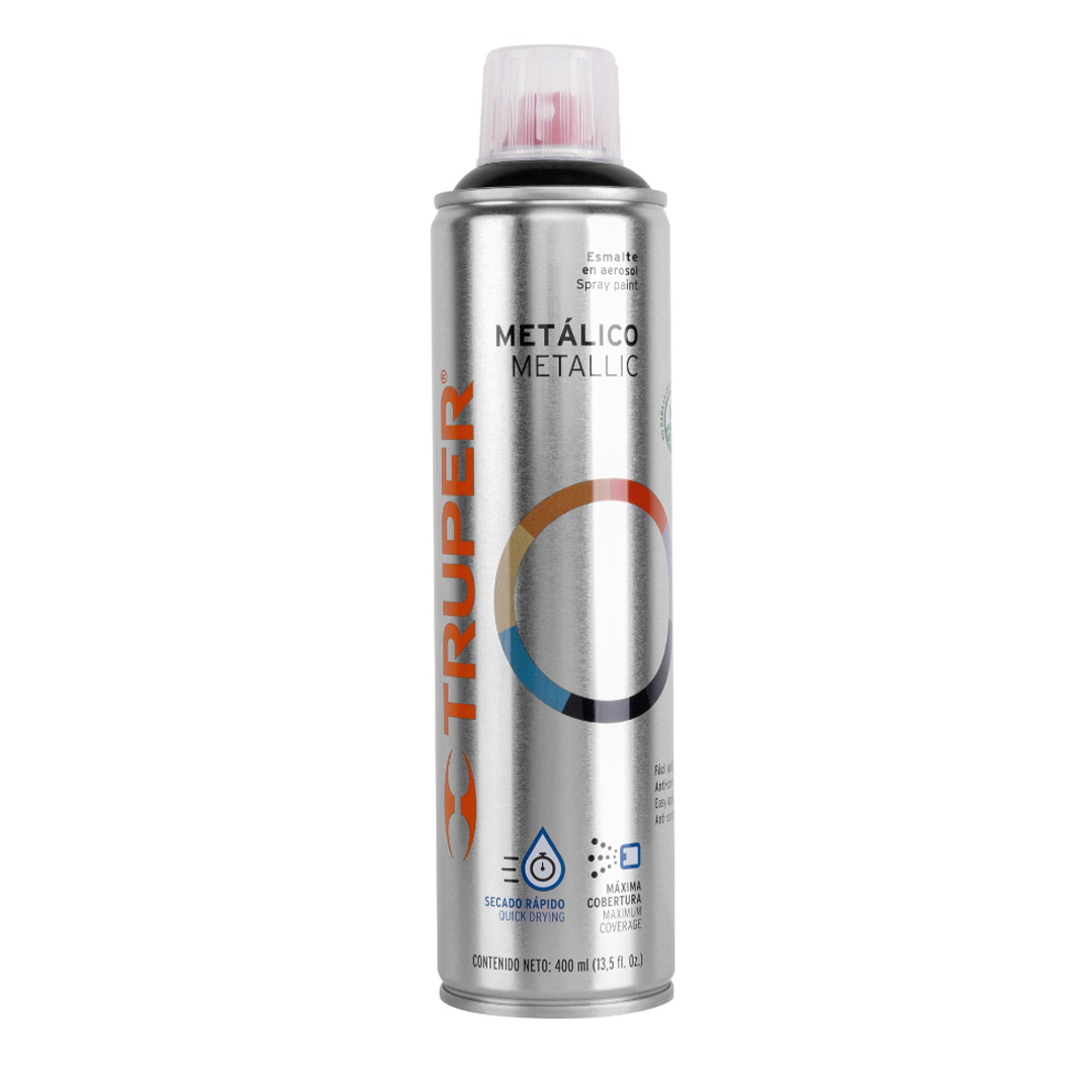 Pintura en aerosol, negro metálico, bote esbelto, 400 ml