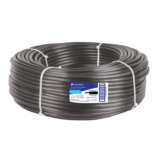 METRO DE CABLE USO EXTRA RUDO 2 x 14 AWG de 100 m CAUR-214, Volteck