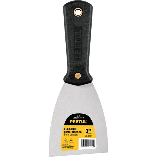 Espátula flexible 3' con mango de plástico, Pretul 21516