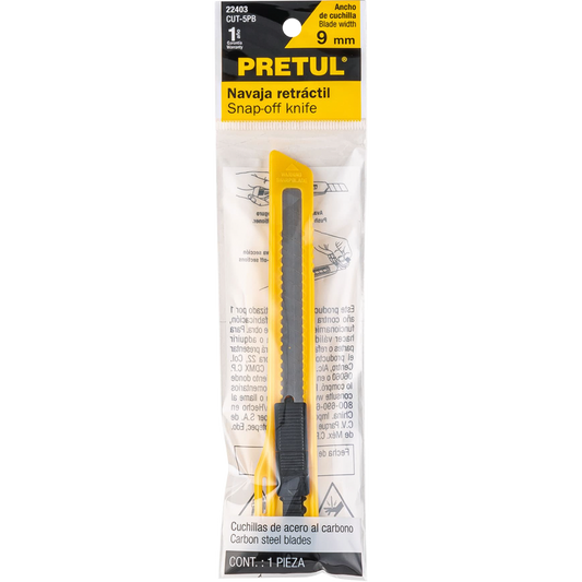Cutter 9 mm plástico, Pretul