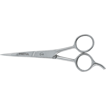 Tijera 5-1/2' acero inox con gancho para estilista, Pretul