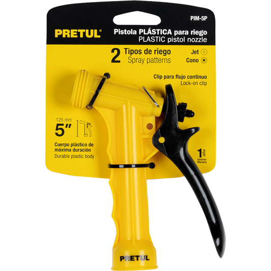 Pistola para riego de 5' de 2 funciones plástica, Pretul 22759