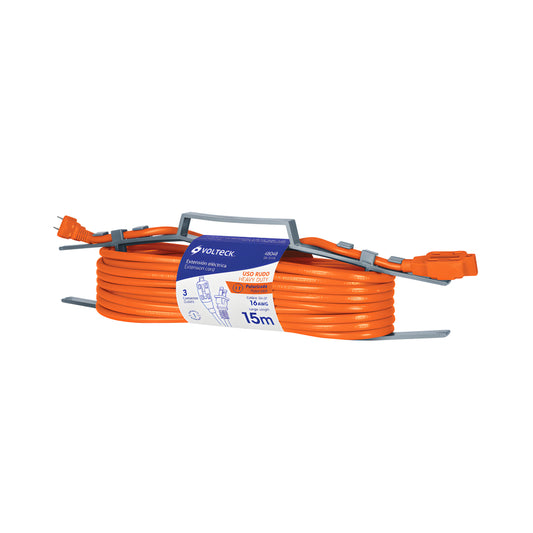 Extensión eléctrica de uso rudo 15 m 2x16 AWG, Volteck