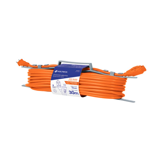 Extensión eléctrica de uso rudo 30 m 2x16 AWG, Volteck