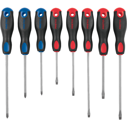 Juego de 8 desarmadores mango Comfort Grip, Pretul