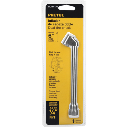 Inflador de cabeza doble, cuerda 1/4 NPT, Pretul 21694