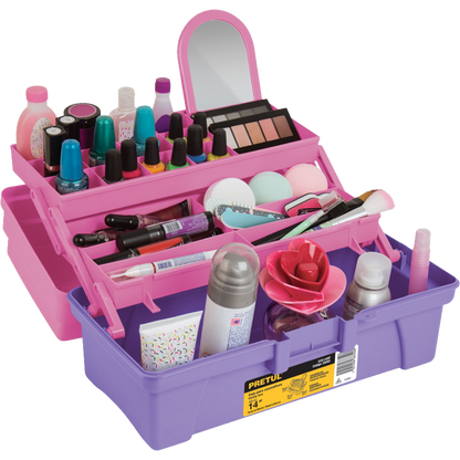 Caja cosmetiquera 14', rosa/morado, Pretul