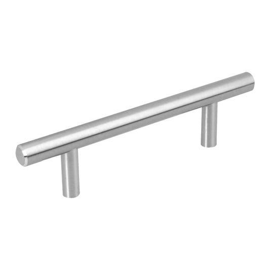 Jaladera de acero, 96 mm estilo 'Cilindro', níquel satinado, Hermex