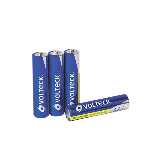 Blíster con 4 pilas AAA recargables uso general, 600 mAh, Volteck