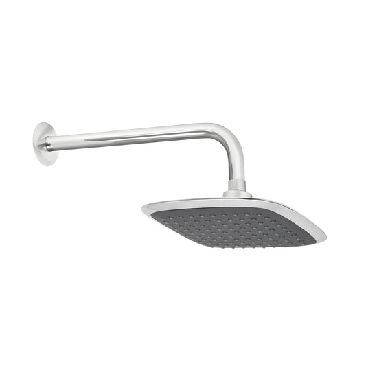 Regadera cuadrada plato ancho 8' brazo inox a muro, Aero 49452, Foset