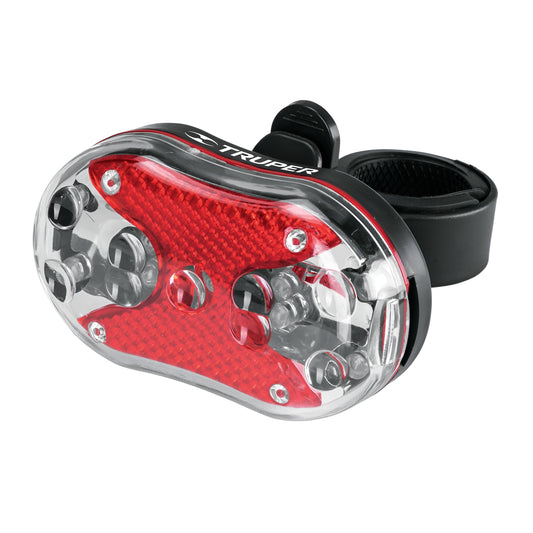 Linterna trasera para bicicleta 9 LEDs con 2 pilas AAA, Truper