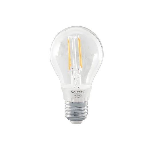 Lámpara LED tipo A19 6 W con filamento luz cálida, blíster, Volteck