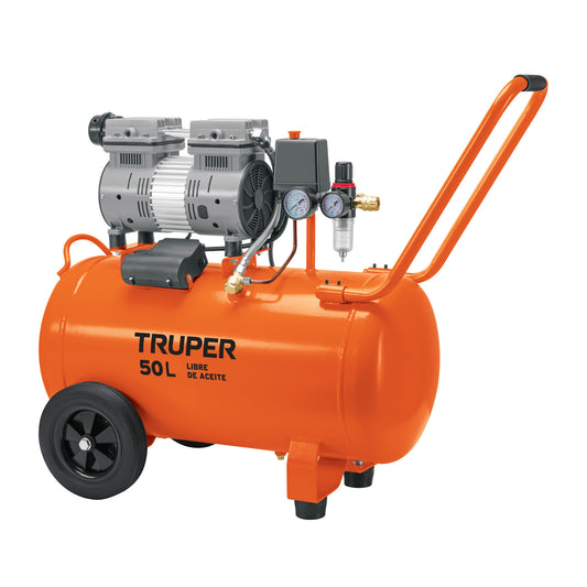 Compresor de aire, silencioso libre de aceite, 50 L, 2 HP, truper