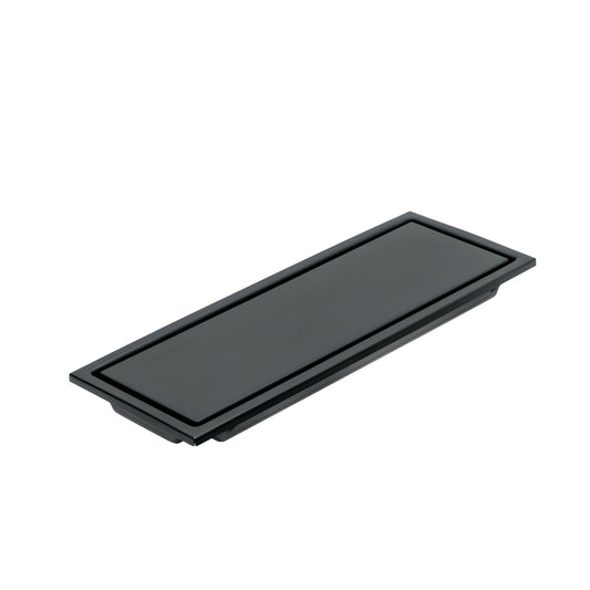 Resumidero largo reversible de 12', acero inox, negro, Aqua, Foset
