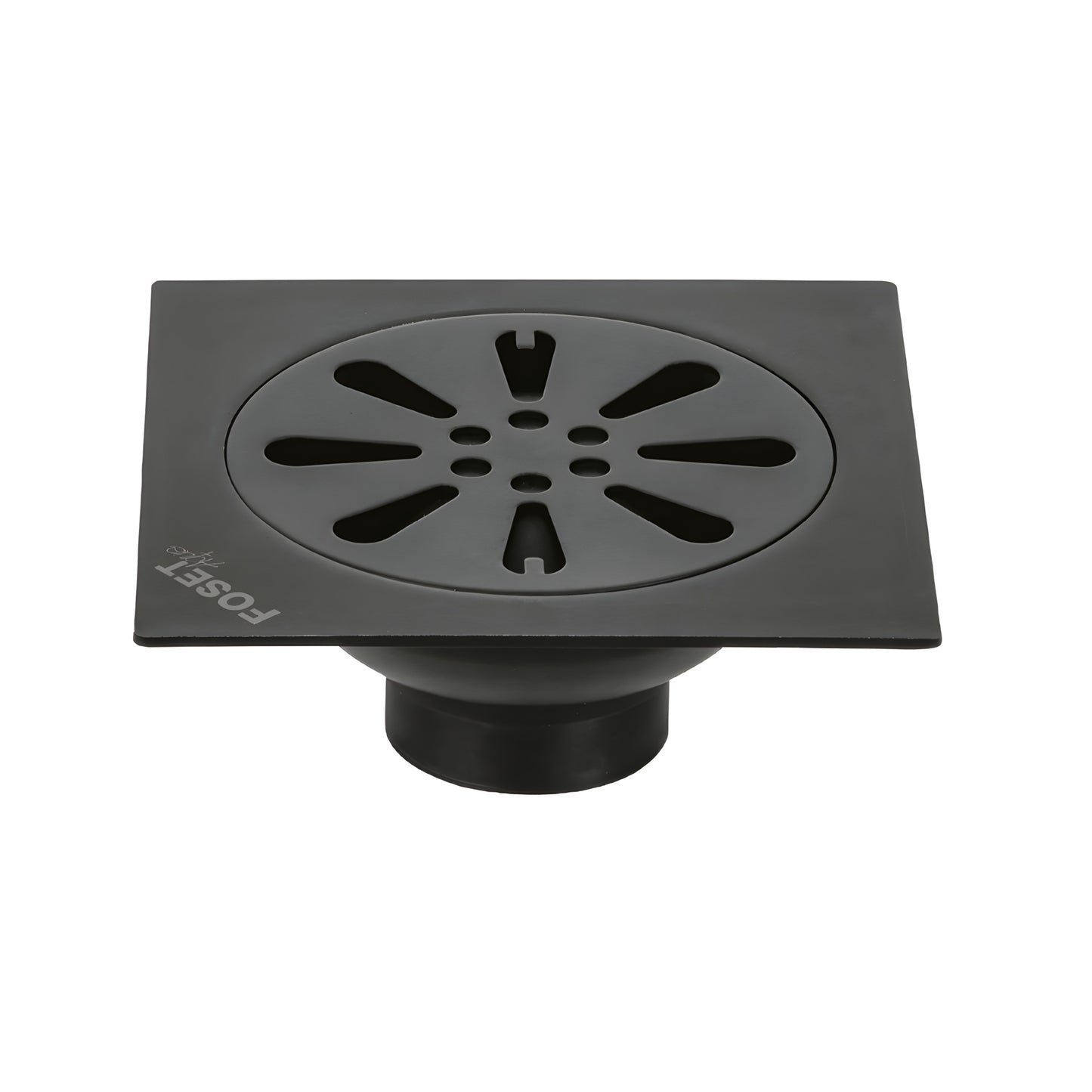 Resumidero cuadrado 4'x 4', acero inoxidable, negro, gota, Foset