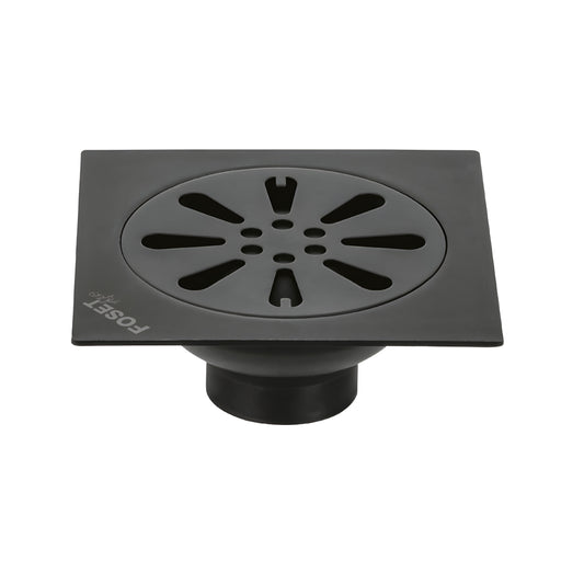 Resumidero cuadrado 4'x 4', acero inoxidable, negro, gota, Foset