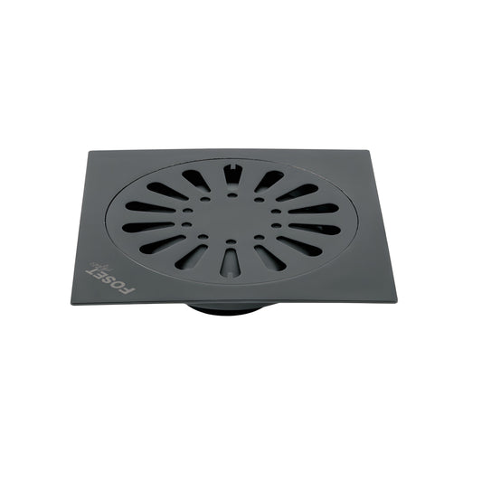 Resumidero cuadrado 6'x 6', acero inoxidable, negro, gota, Foset