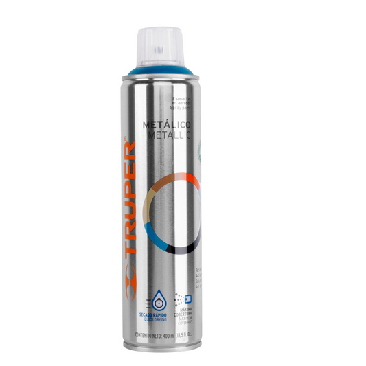Pintura en aerosol, azul metálico, bote esbelto, 400 ml