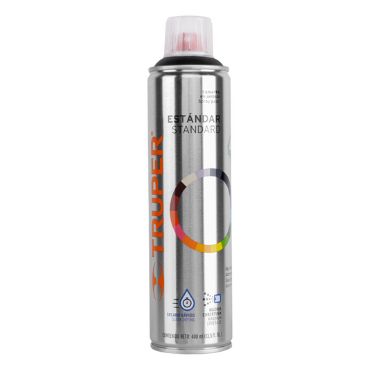 Pintura en aerosol, negro mate, bote esbelto, 400 ml