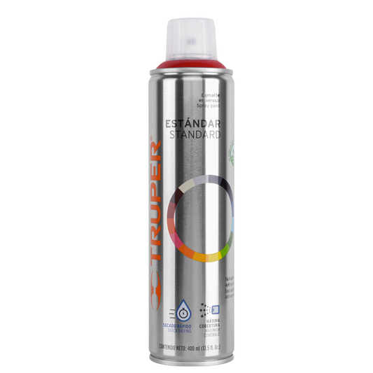Pintura en aerosol, rojo, bote esbelto, 400 ml, Truper