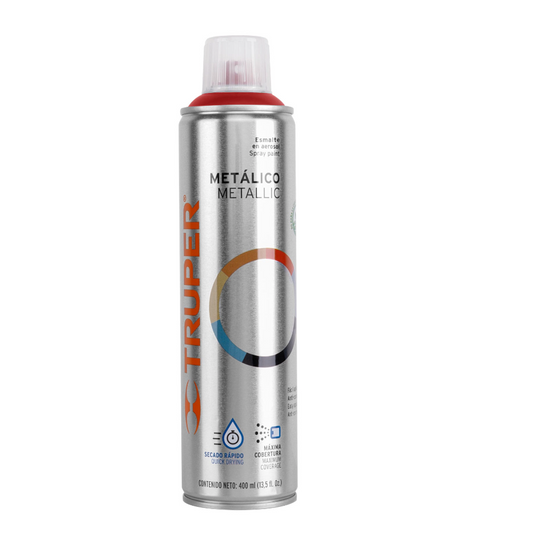 Pintura en aerosol, rojo metálico, bote esbelto, 400 ml