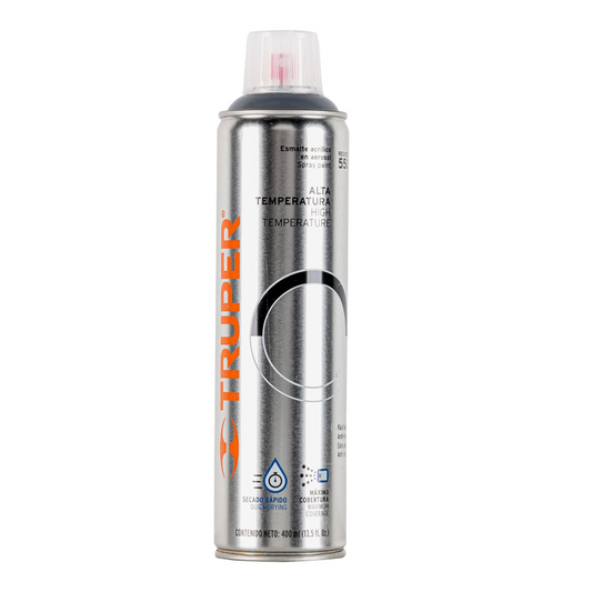 Pintura en aerosol alta temp. bote esbelto, aluminio,400ml